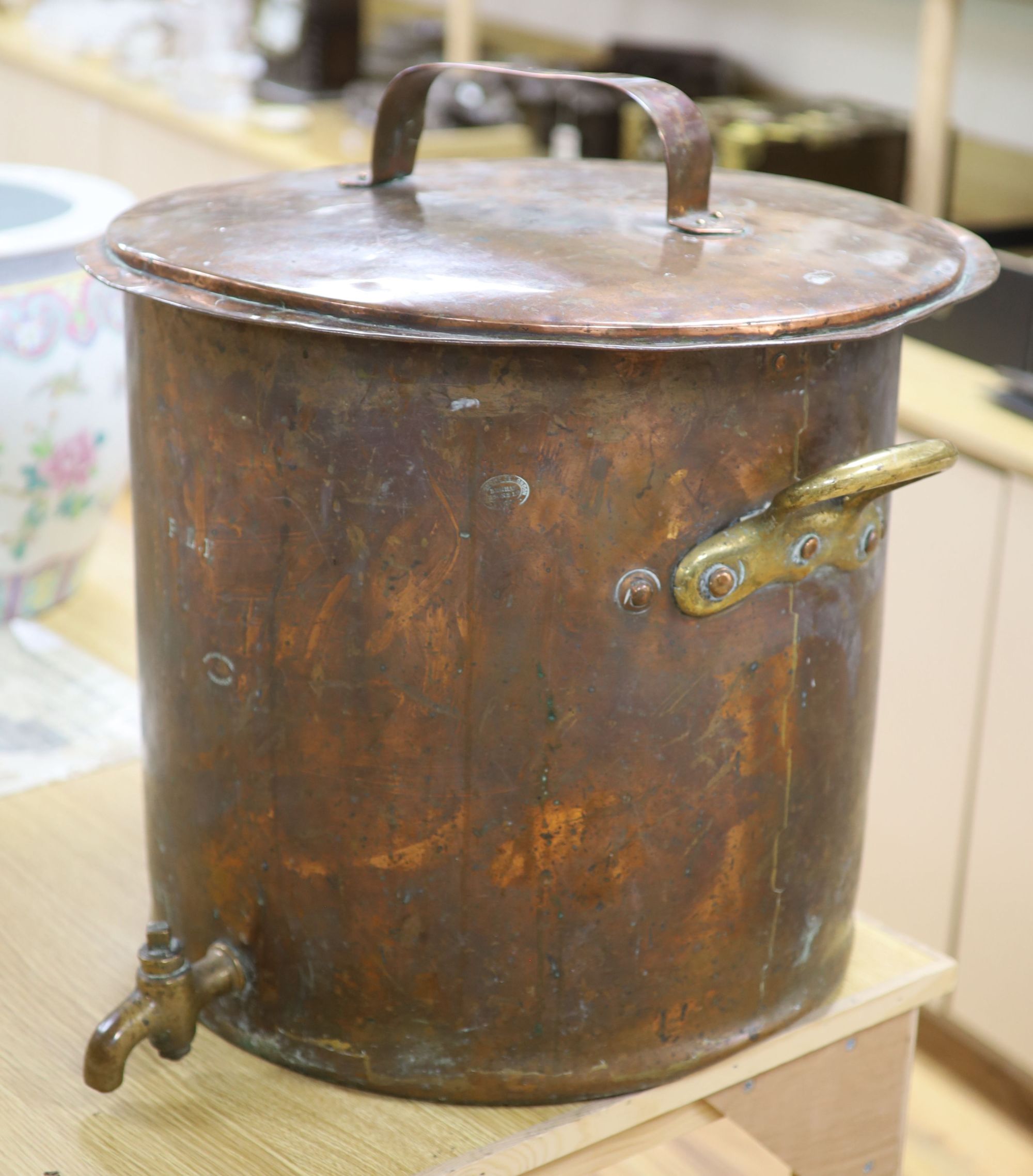 A copper urn by Harrods?